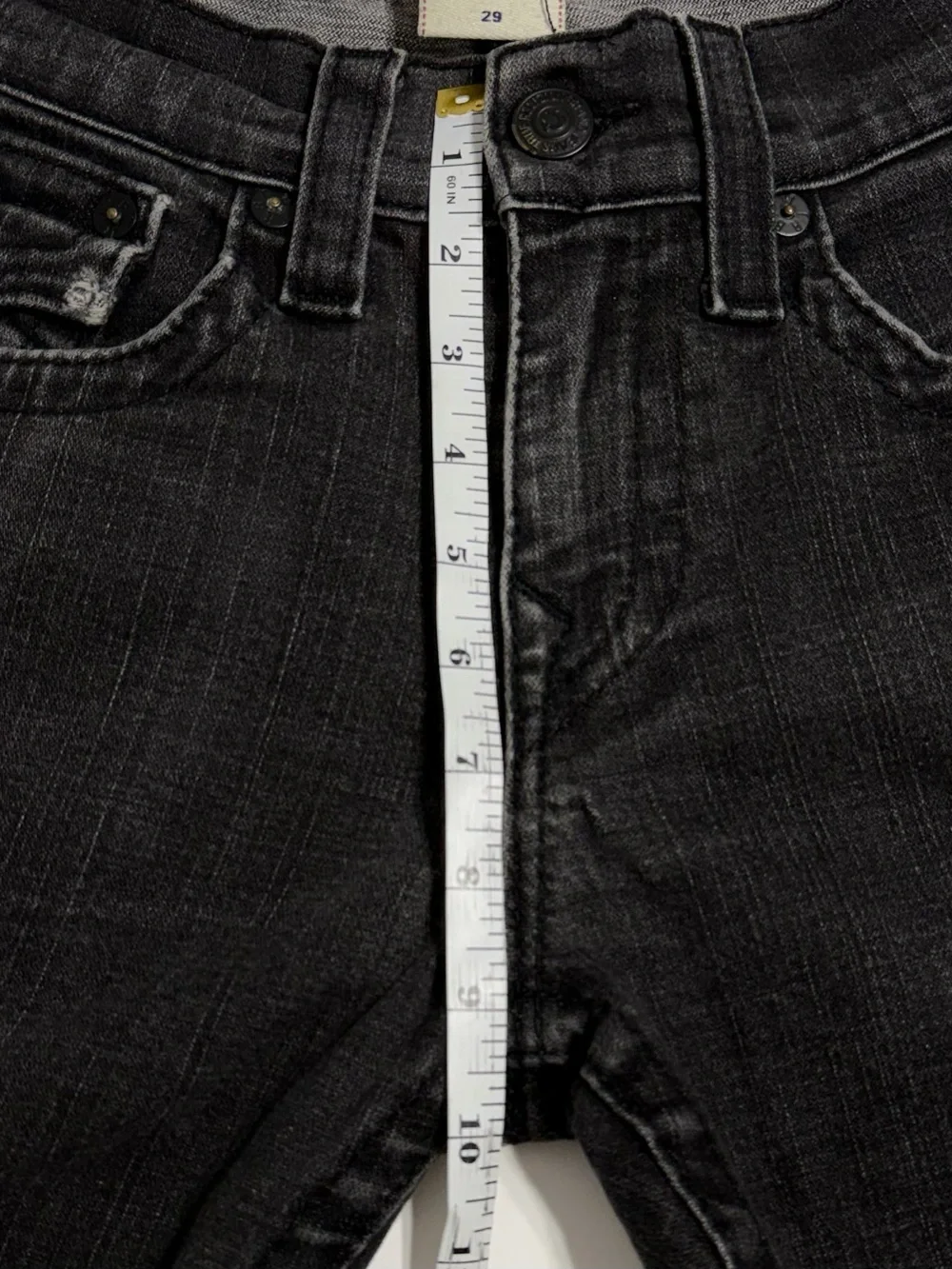 True Religion Ricky Straight Jeans 30x32.5 Black Gray Wash Made in USA
